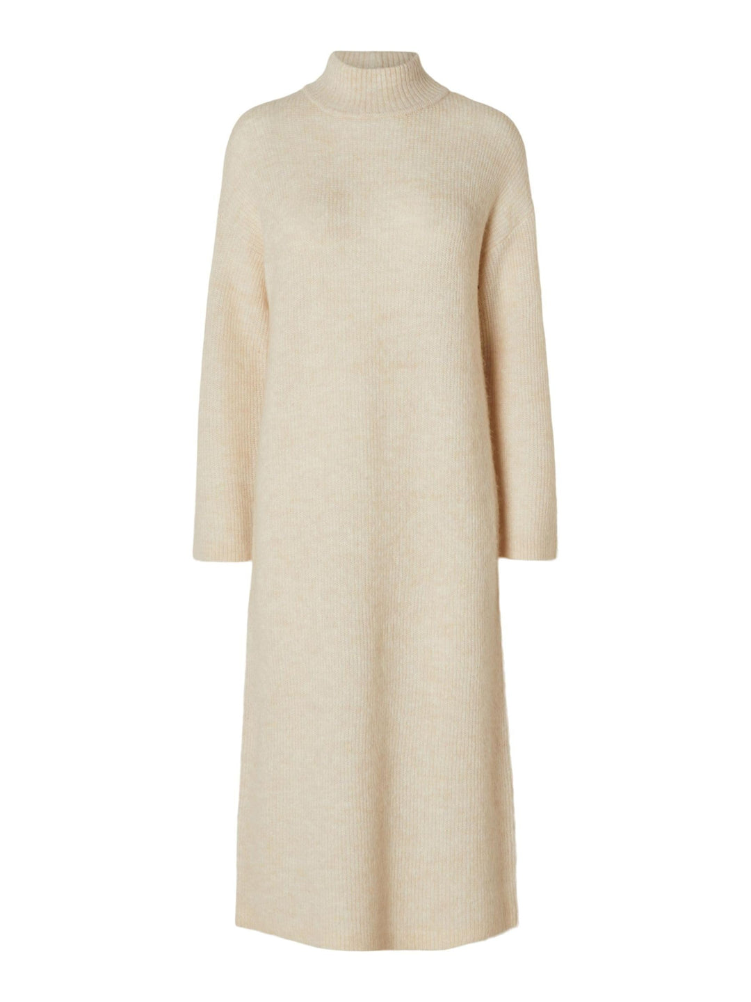 SELECTED FEMME Damen Slfmaline Ls Knit Dress High Neck Noos Strickkleid XL Beige, XL Beige