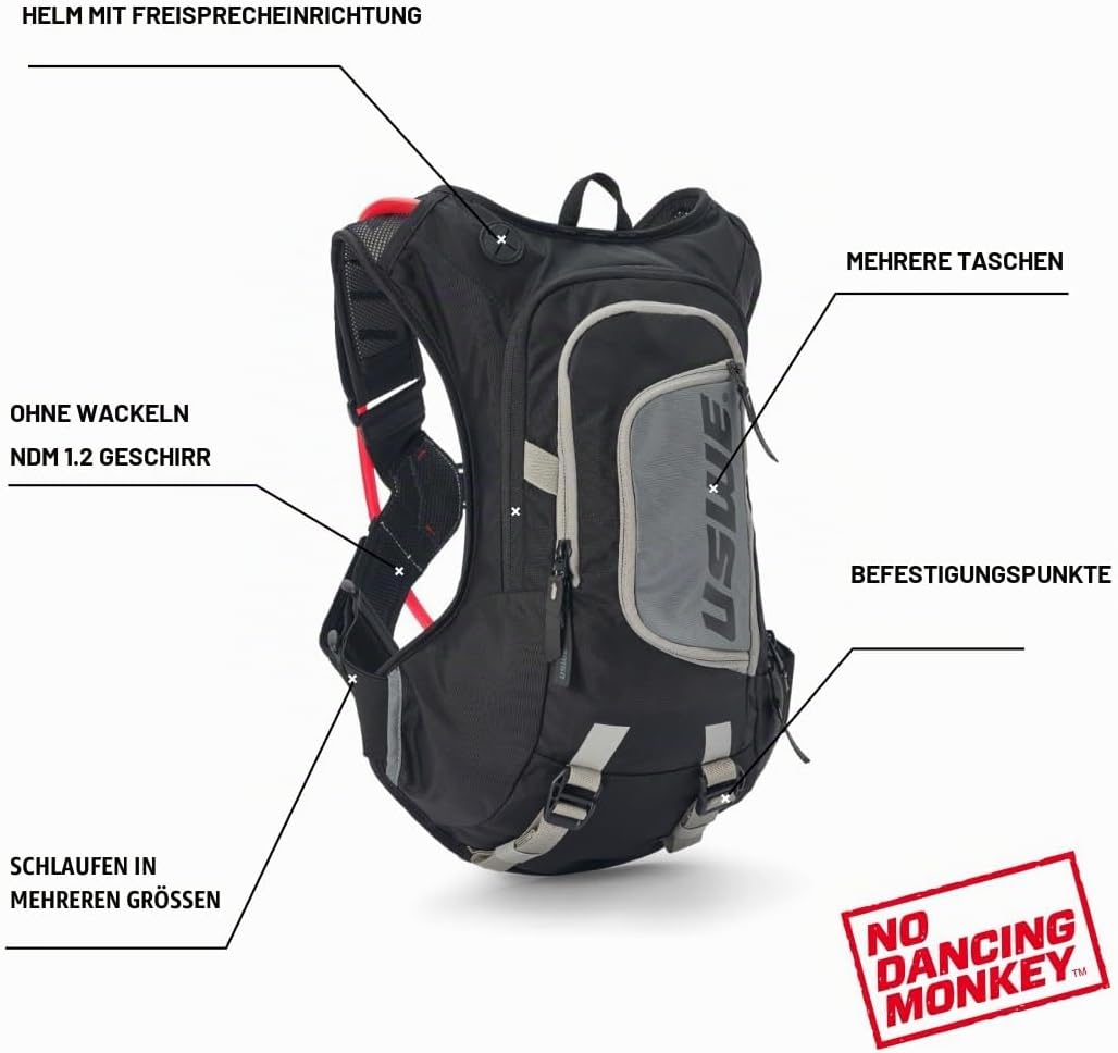 USWE Raw Hydration Pack – mit Wasserblase, EIN High-End, Bounce Free Rucksack für Enduro und Offroad