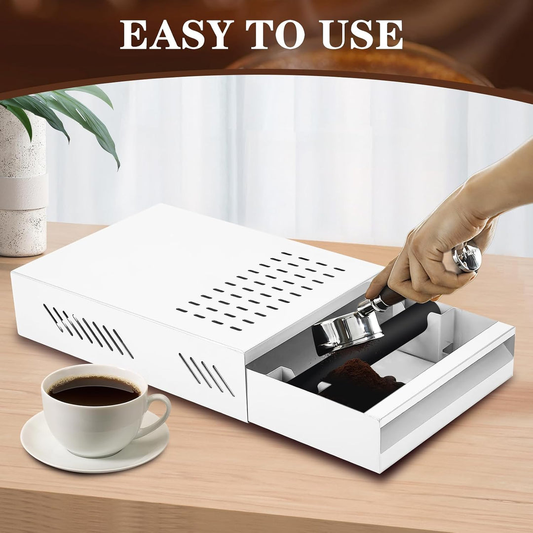 Kaffee Klopf Box Behälter, Edelstahl Kaffee Abklopfbehälter Sudschublade mit Klopf-Stick, Verdickter