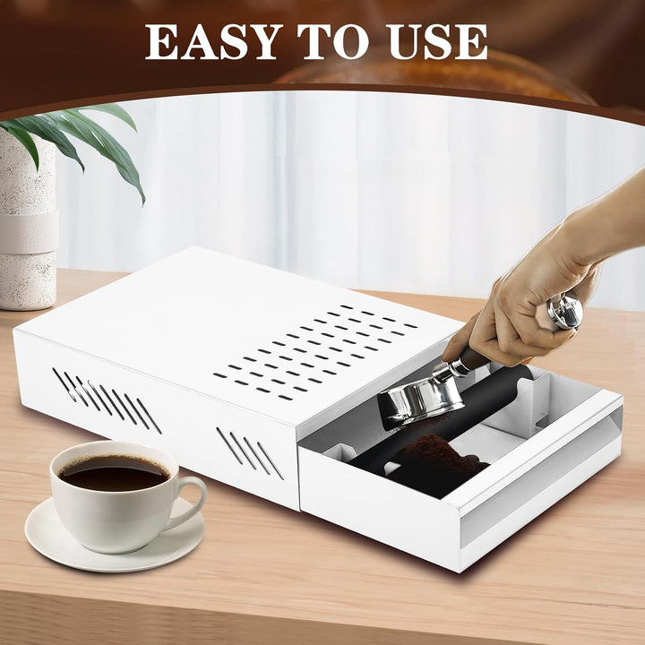 Kaffee Klopf Box Behälter, Edelstahl Kaffee Abklopfbehälter Sudschublade mit Klopf-Stick, Verdickter