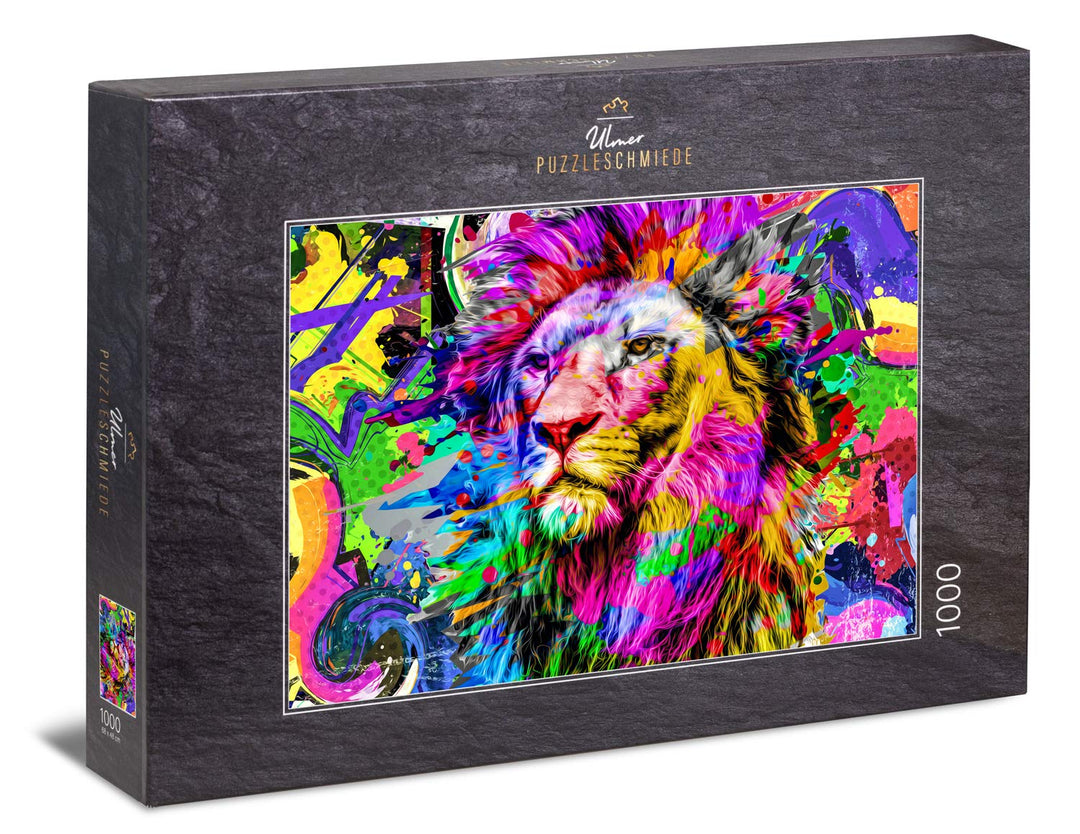 Ulmer Puzzleschmiede - Puzzle „Farben-Pracht“ - Modernes 1000 Teile Puzzle – farbenfrohes Puzzlemoti