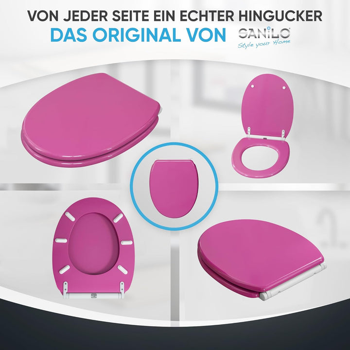 Sanilo WC Sitz mit Absenkautomatik & Schnellverschluss, Toilettendeckel per Knopfdruck abnehmbar, ei
