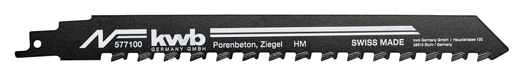 kwb Säbelsägeblätter für Steinbearbeitung, HM Hartmetallzähne, Hochlegierter Stahl, stabile Zahn-Ver