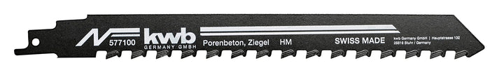 kwb Säbelsägeblätter für Steinbearbeitung, HM Hartmetallzähne, Hochlegierter Stahl, stabile Zahn-Ver