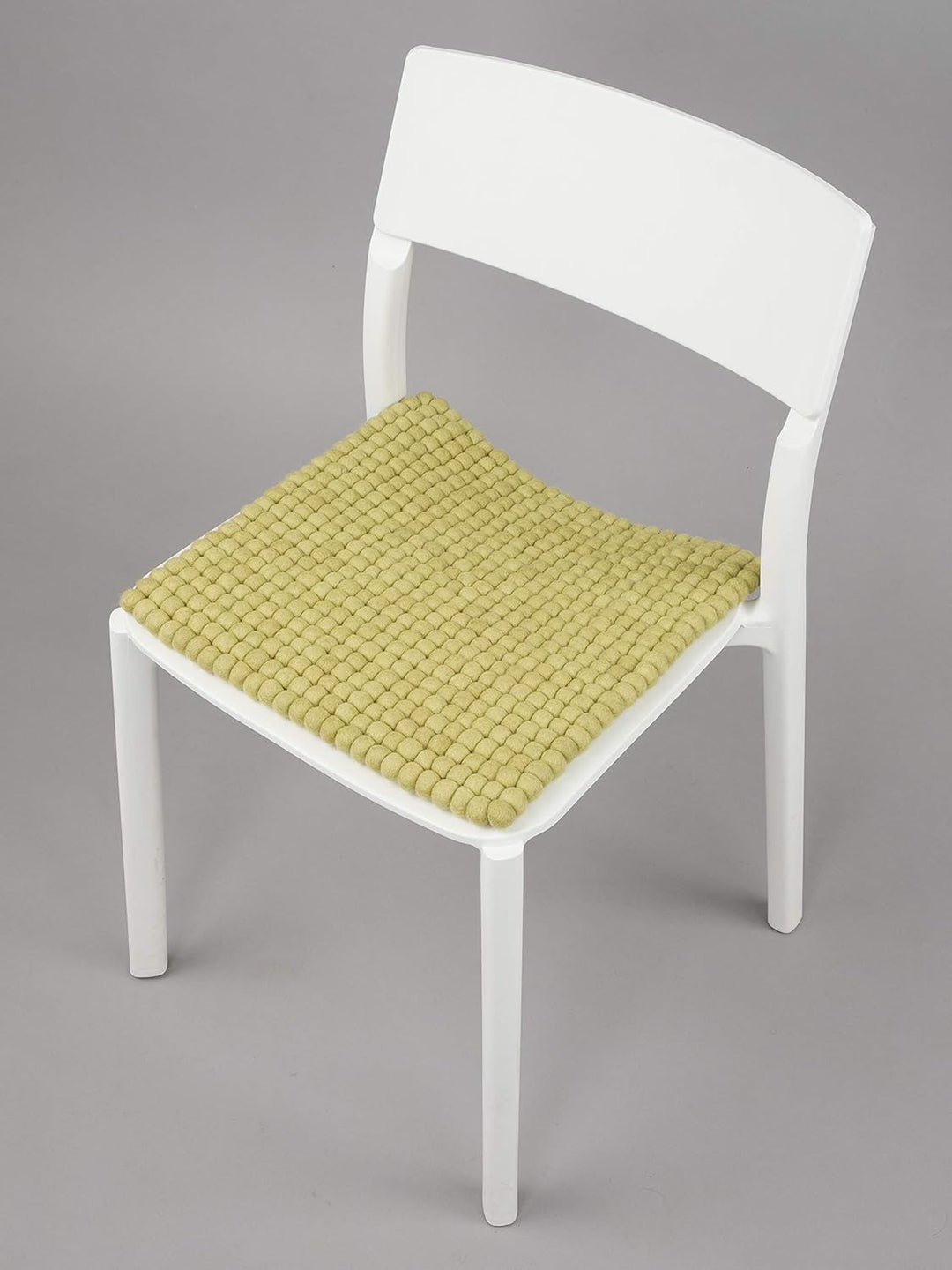myfelt Filzkugel-Sitzauflage Stuhlauflage - Pitt - quadratisch, 36x36 cm, Hellgrün, Hellgrün