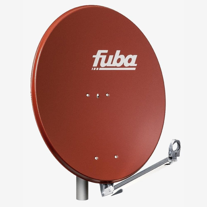 Fuba DAL 800 R Satellitenantenne Alu Ziegelrot 80cm LNB Quad zum Direktanschluss SAT bis 4 Teilnehme