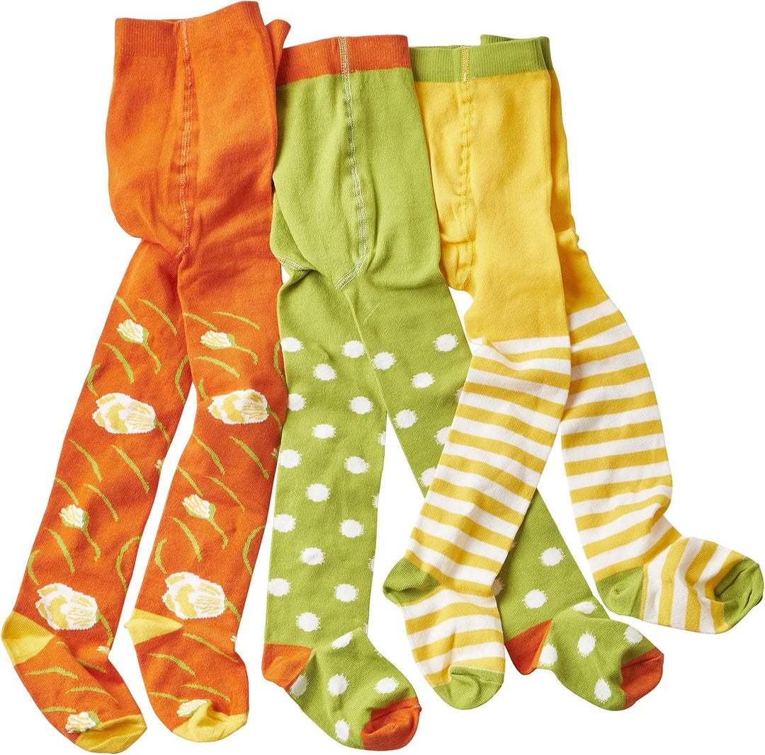 wellyou – Kinder Strumpfhosen Mädchen & Jungen – 3er Set Baby-Strumpfhosen mit Muster – bunte Baumwo