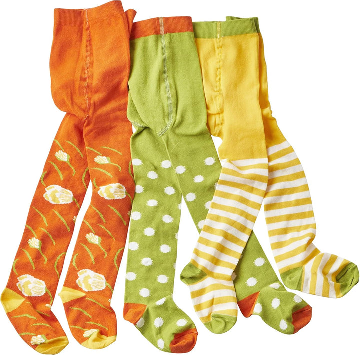 wellyou – Kinder Strumpfhosen Mädchen & Jungen – 3er Set Baby-Strumpfhosen mit Muster – bunte Baumwo