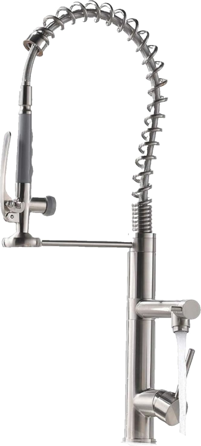 Ben | Gastronomie Chrom Silber Küchenarmatur| Zwei Brausen | Edelstahl Professional Wasserhahn Küche