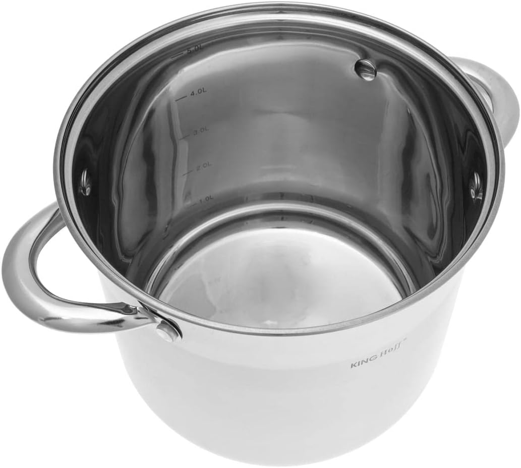 6 Stk. Gastro Töpfset Stock pot 7L 5L 4L KINGHOFF KH-4309