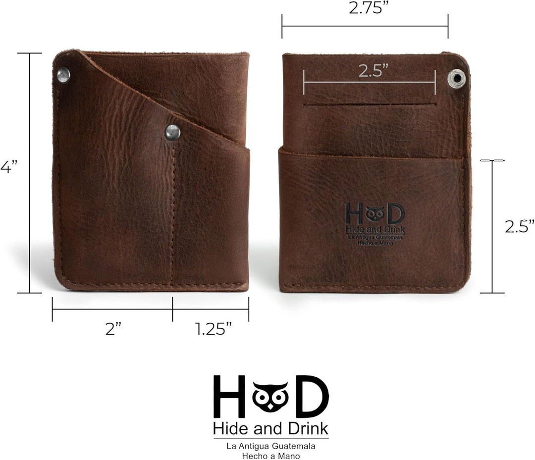Hide & Drink, Fronttasche Geldbörse Handgefertigt aus Vollnarbenleder - Multitool-Tasche, Kartenhalt