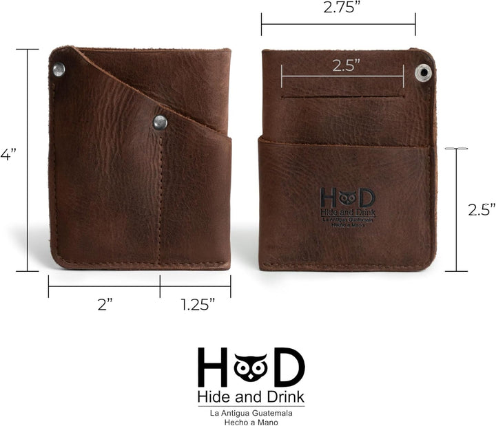 Hide & Drink, Fronttasche Geldbörse Handgefertigt aus Vollnarbenleder - Multitool-Tasche, Kartenhalt