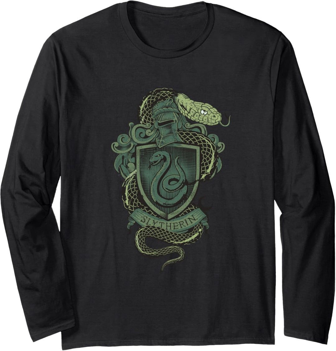 Harry Potter Slytherin Snake Crest Langarmshirt