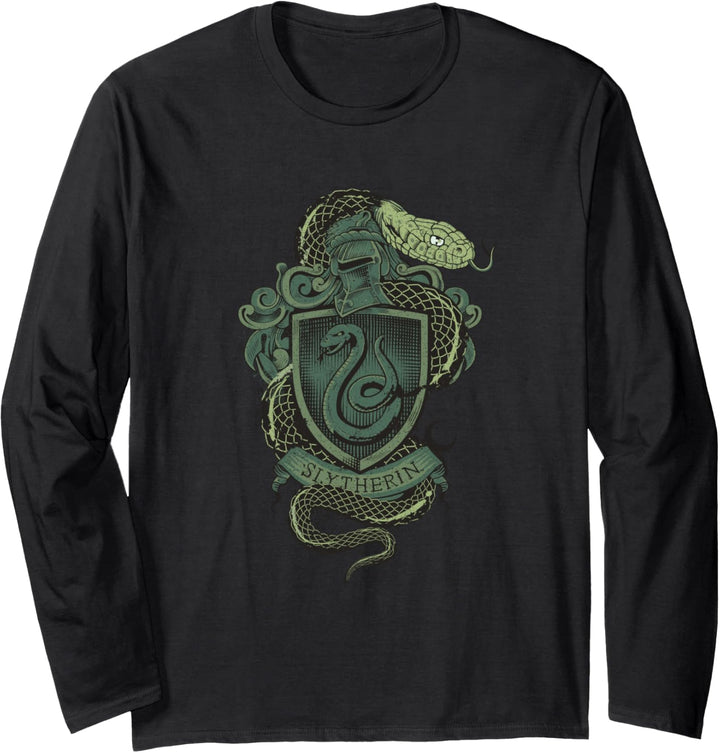 Harry Potter Slytherin Snake Crest Langarmshirt