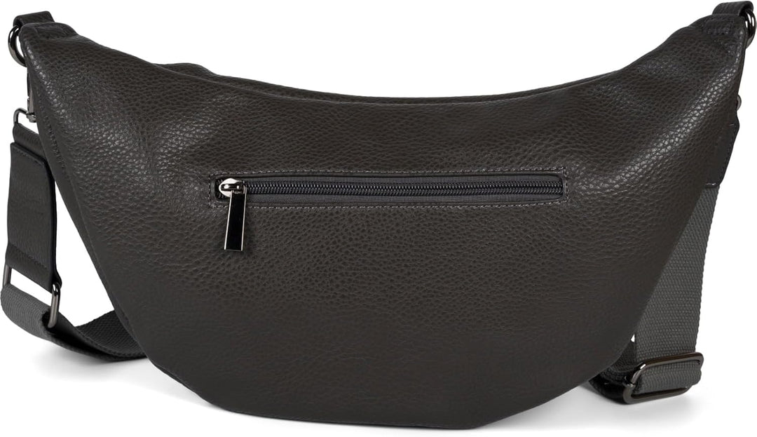 styleBREAKER Damen Halbmond Crossbody Schultertasche, abnehmbarer verstellbarer Schultergurt, Einfar