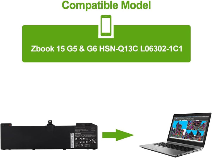 SwarKing Ersatz Akku Kompatibel mit HP Zbook 15 G5 G6 2YW99AV 2YX00AV 2ZC40EA 2ZC41EA 3AX02AV 3AX04A