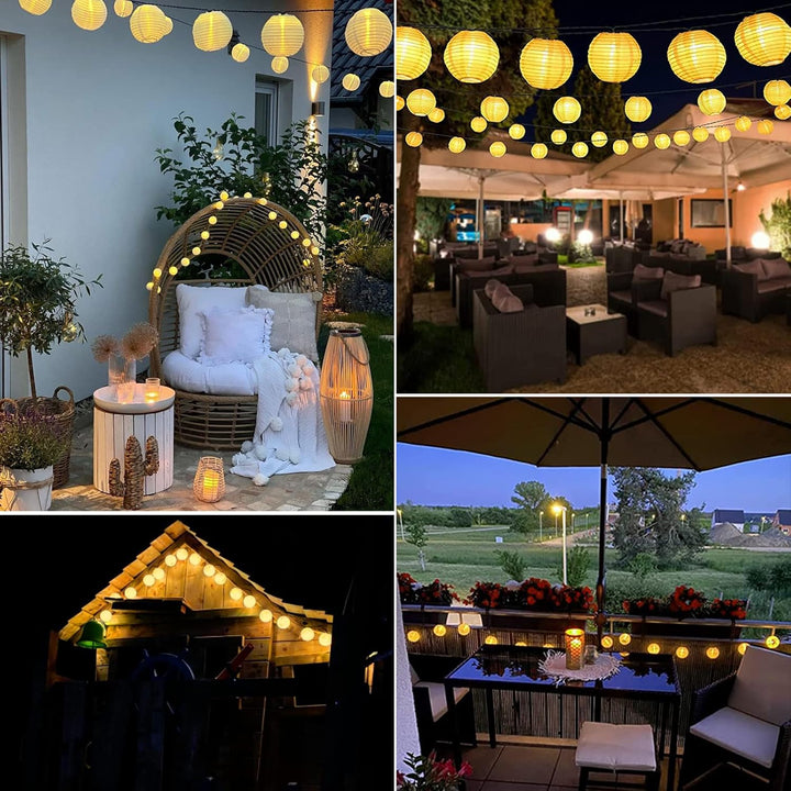 Auting Solar Lichterkette Lampion Aussen,Lampions Aussen Wetterfest 6M 20 LED Laternen Solarlampen f
