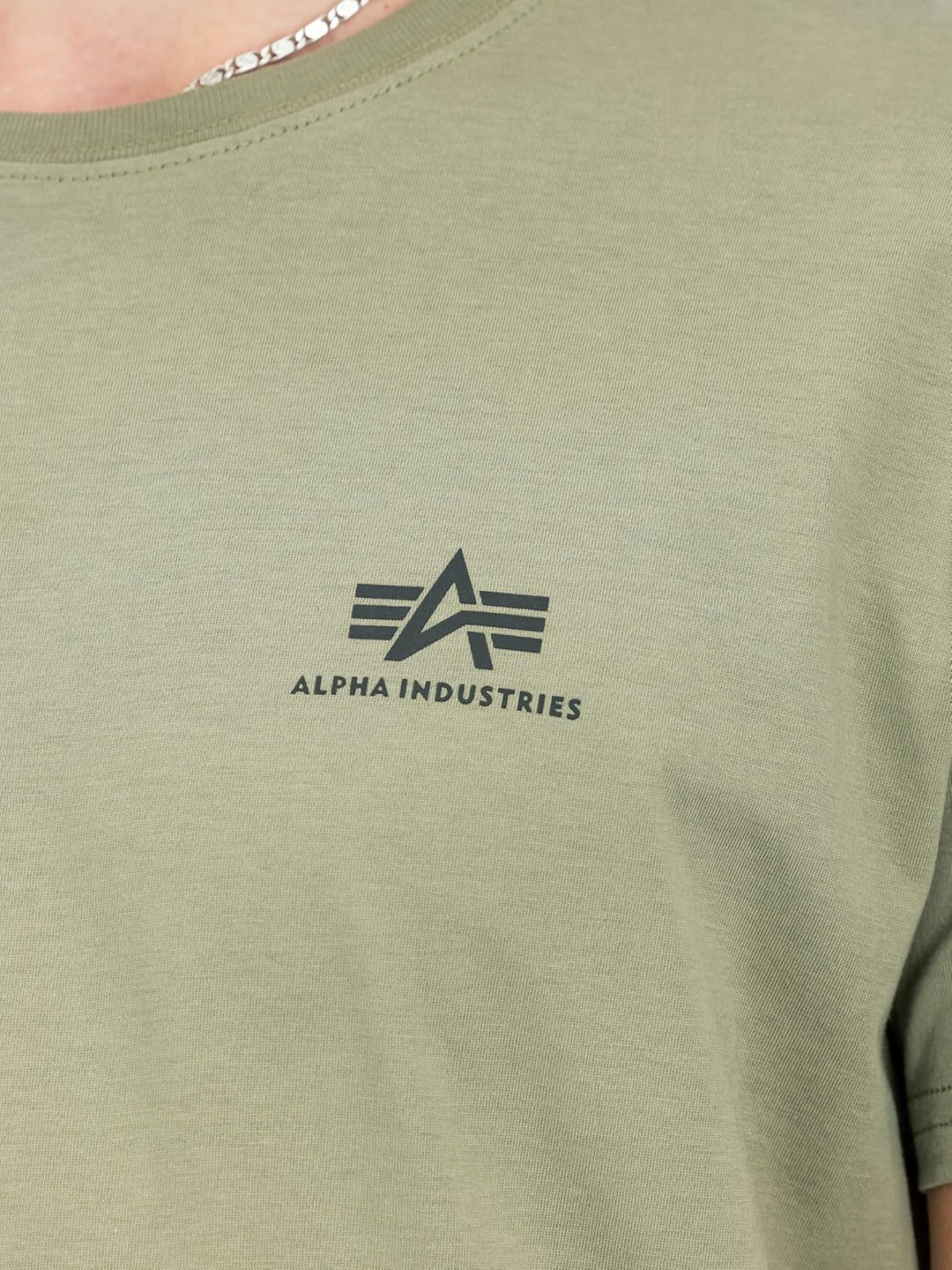 ALPHA INDUSTRIES Herren Basic T Small Logo T-Shirt für Herren T-Shirt (1er Pack) M Dark Olive, M Dar