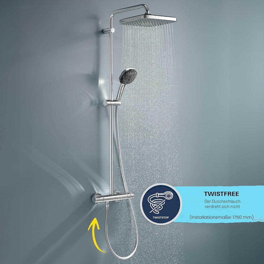 GROHE Vitalioflex - Metallbrauseschlauch (2000 mm, verstärkte Ausführung, knickfest, hitzebeständig)