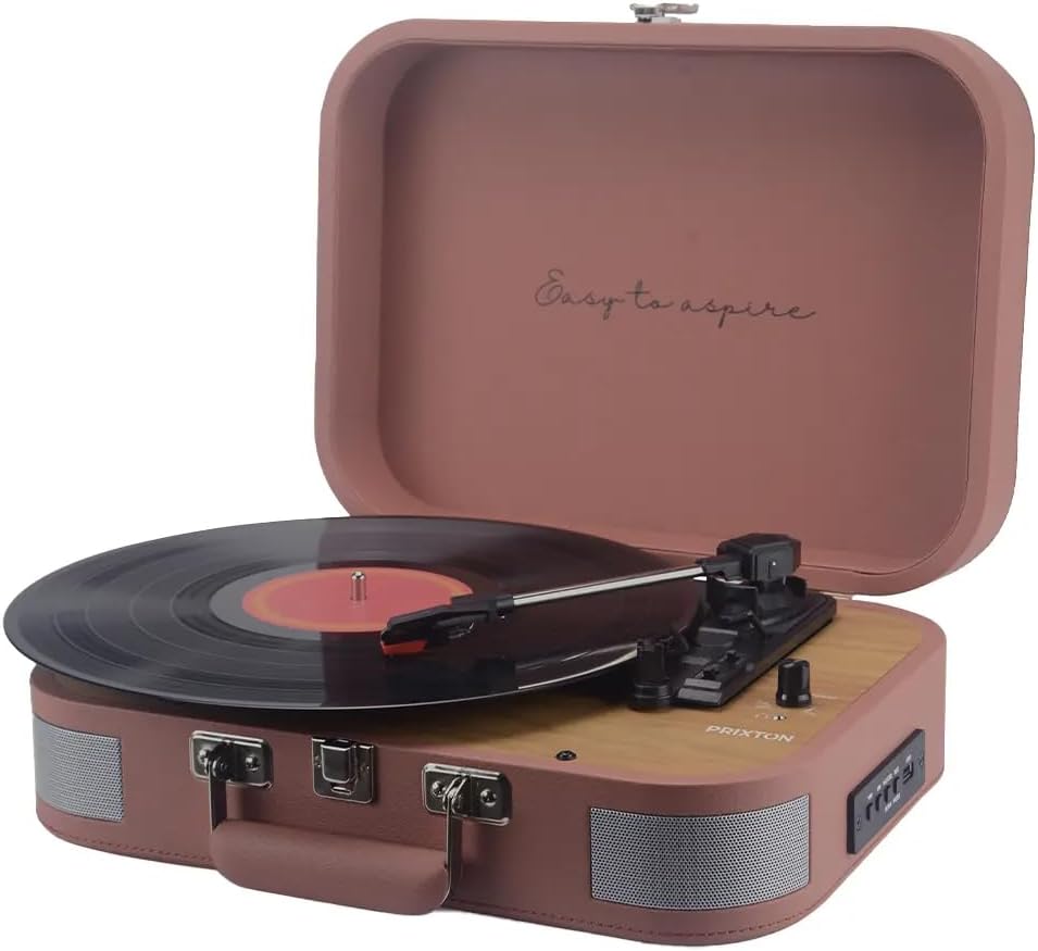 PRIXTON VC600 Vintage-Plattenspieler aus Vinyl, Vinyl-Player und Musik-Player über Bluetooth und USB