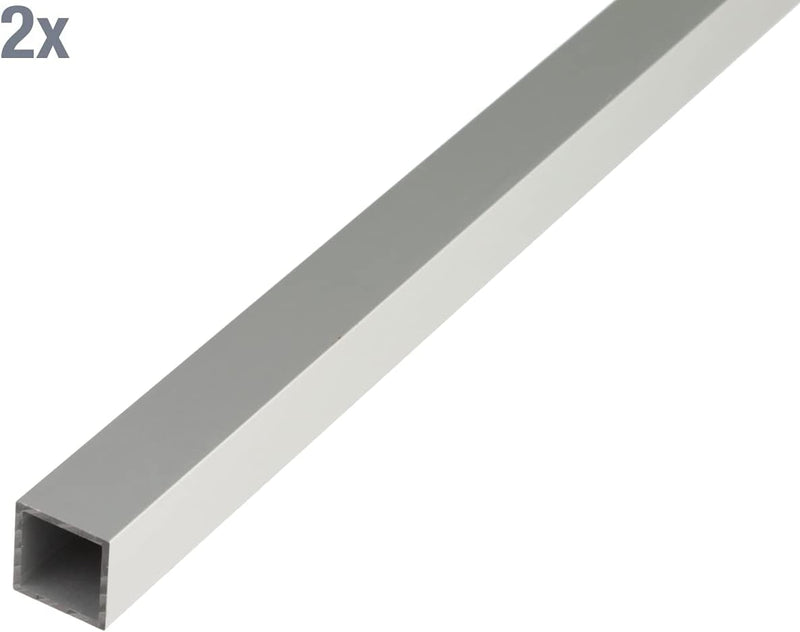 Alberts 497682 Vierkantrohr | Aluminium, silberfarbig eloxiert | 1000 x 30 x 30 mm | 2er Set