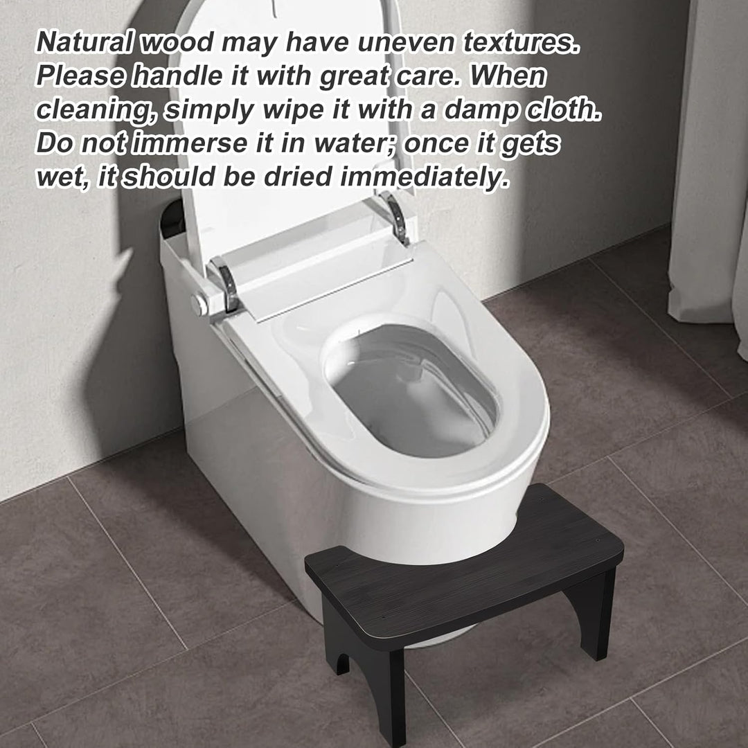 Toilettenhocker Holz WC Hocker Erwachsene Kinder, 37×20×17cm Ergonomisch Toilettenhocker, Klohocker