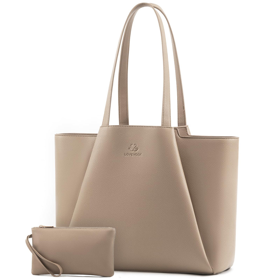 LOVEVOOK Handtasche Damen 17,3 Zoll Laptoptasche, Shopper Tasche Leder Tote Bag Women Aktentasche Le