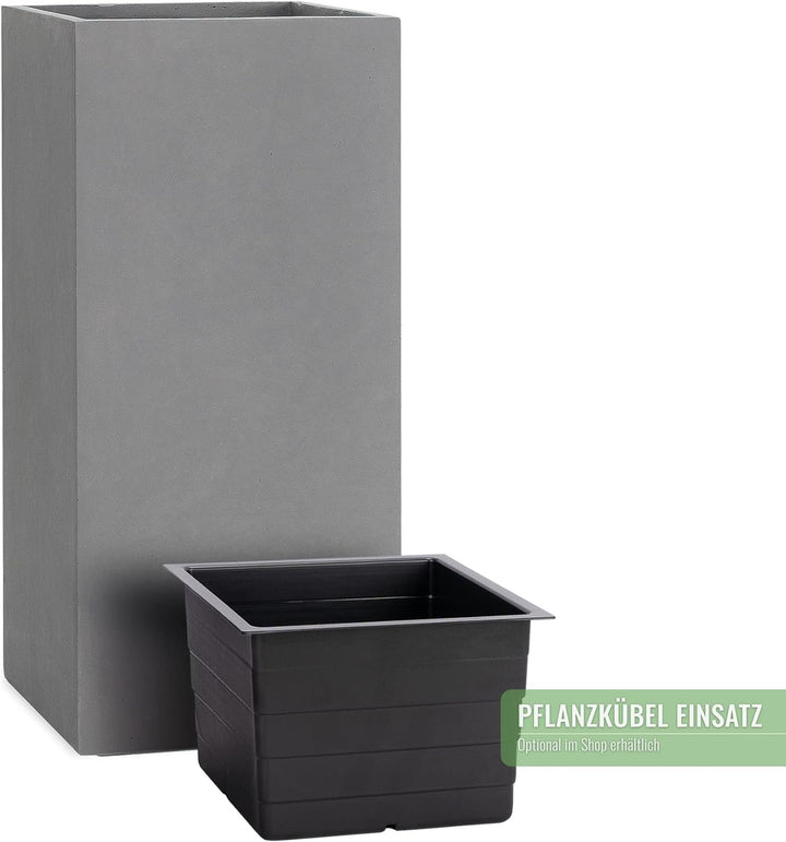 Pflanzwerk® Pflanzkübel Tower Grau 70x33x33cm *Frostbeständiger Blumenkübel* *UV-Schutz* *Qualitätsw
