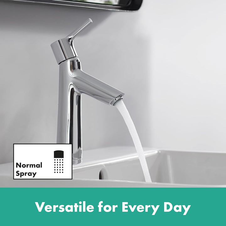 hansgrohe Wasserhahn Talis S (Armatur mit Auslauf Höhe 100mm und Zugstangen-Ablaufgarnitur) Chrom