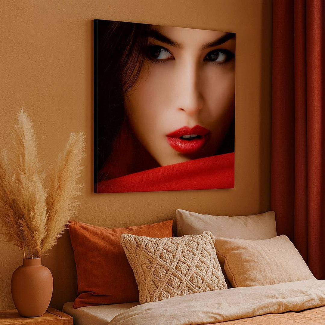 Bilder auf Leinwand 70x70cm Leinwandbild Schönheit brünette eleganc mädchen Gross Wanddeko Bild Schl