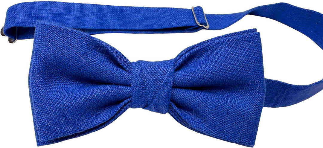Leinen Accessoires SET: Fliege und Hosenträger Hosenträger mit Leder für Herren. Fliege Bereits gebu
