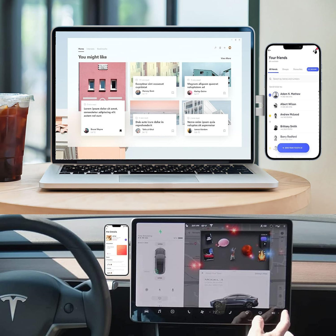 imluckies Magnetische Laptop-Handyhalterung, Handy Stände für MacBook, Laptop Handy Halterung, Verst