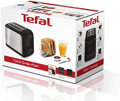 Tefal Express TT410D 2-Scheiben-Toaster, Schwarz, Edelstahl, 2 Scheiben, 850 W, 160 mm, Stil: Single