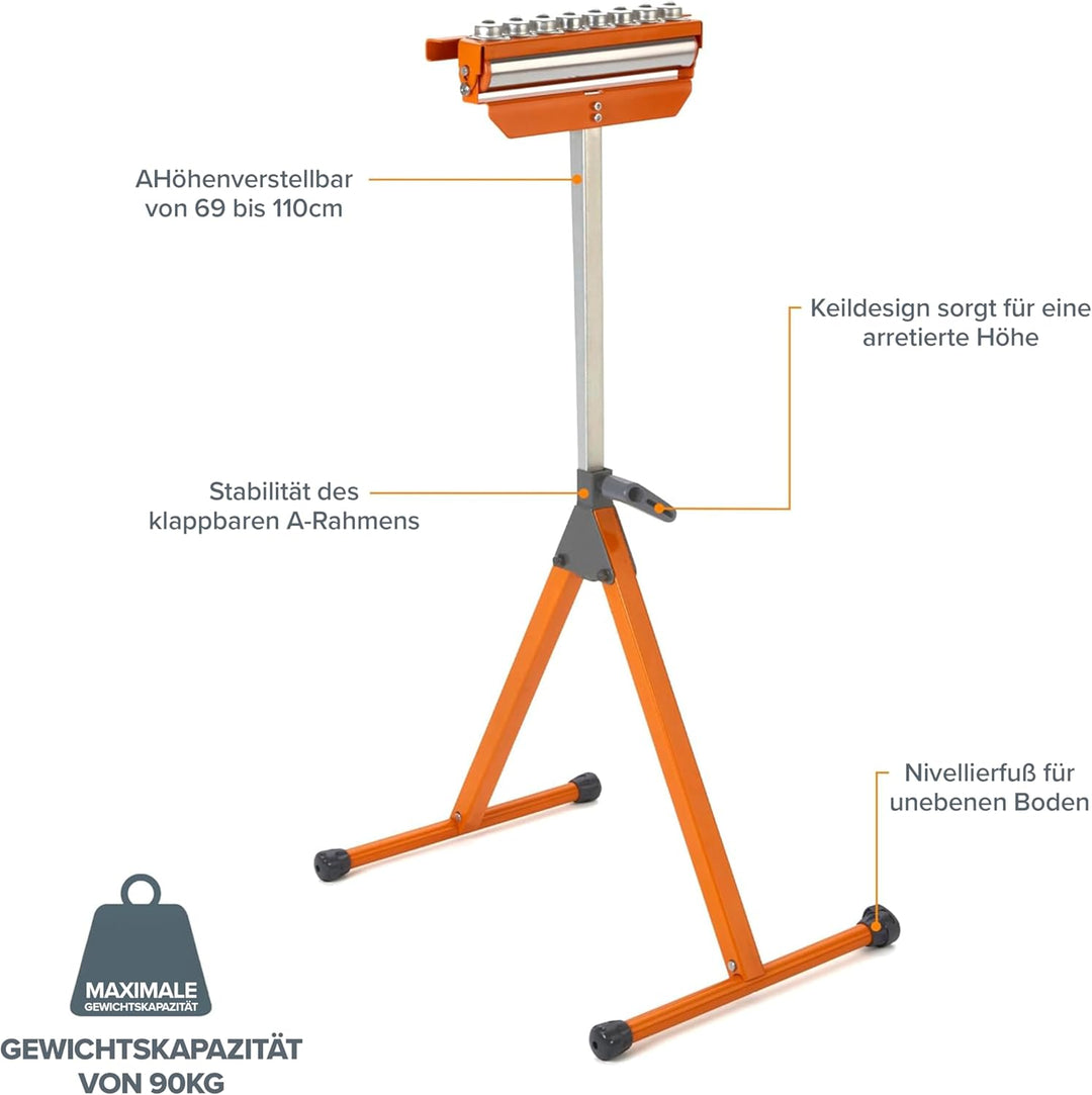 BORA Portamate PM-5093 Tri Function Standwalze, 28,6 cm, polierte Stahlrolle, Kugellager, multidirek