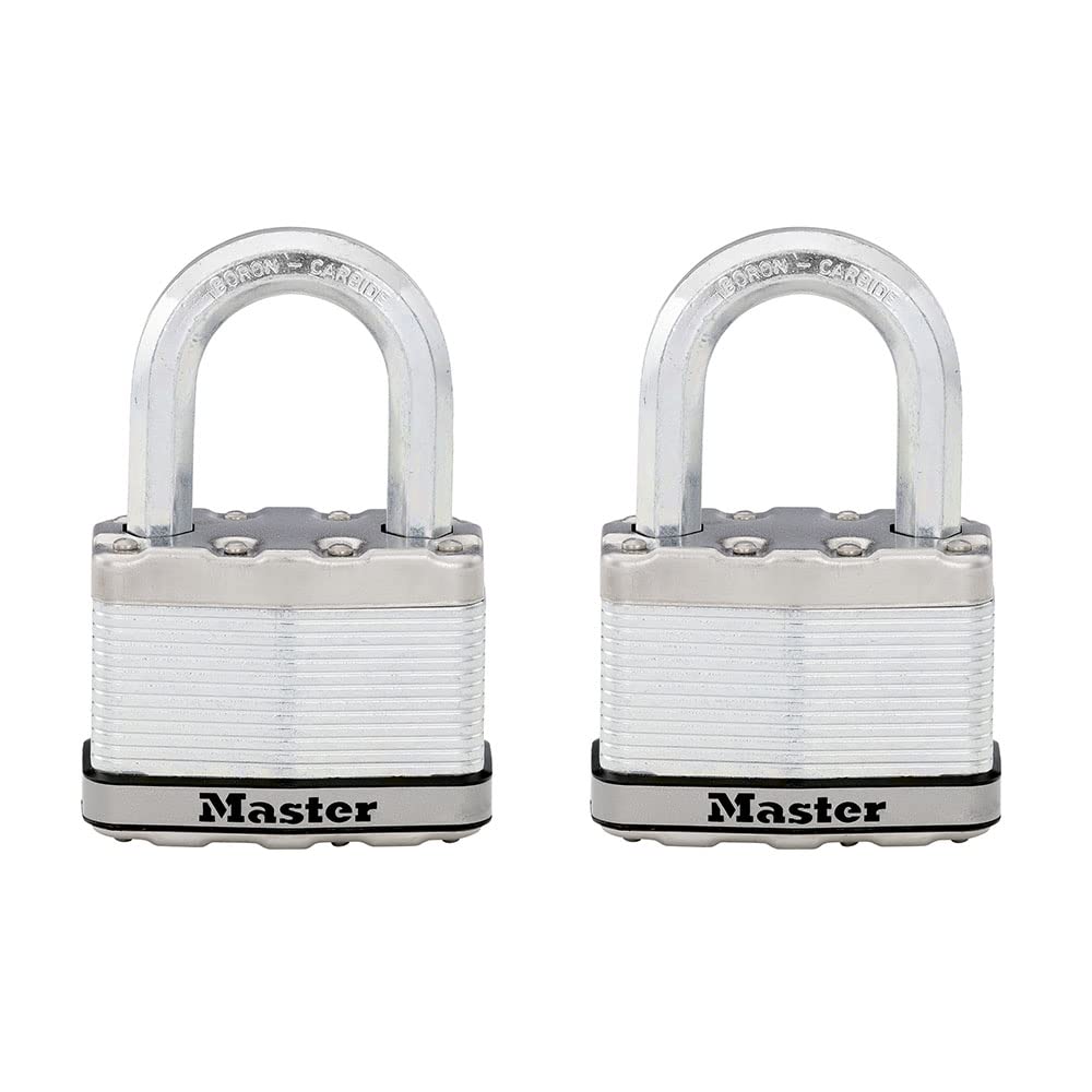 Master Lock M15XTLF Magnum robustes Outdoor-Vorhängeschloss mit Schlüssel, 2 Stück gleichschliessend
