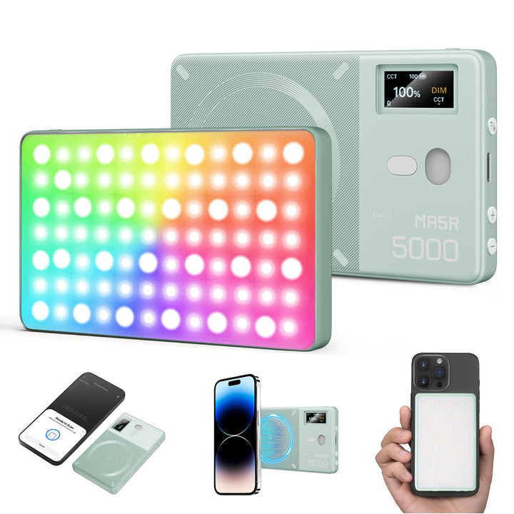 GODOX MA5R Magnetic Full Colour RGB Video Light, 1800K-10000K 14 Pre-Programmed Effects LED Light Ph