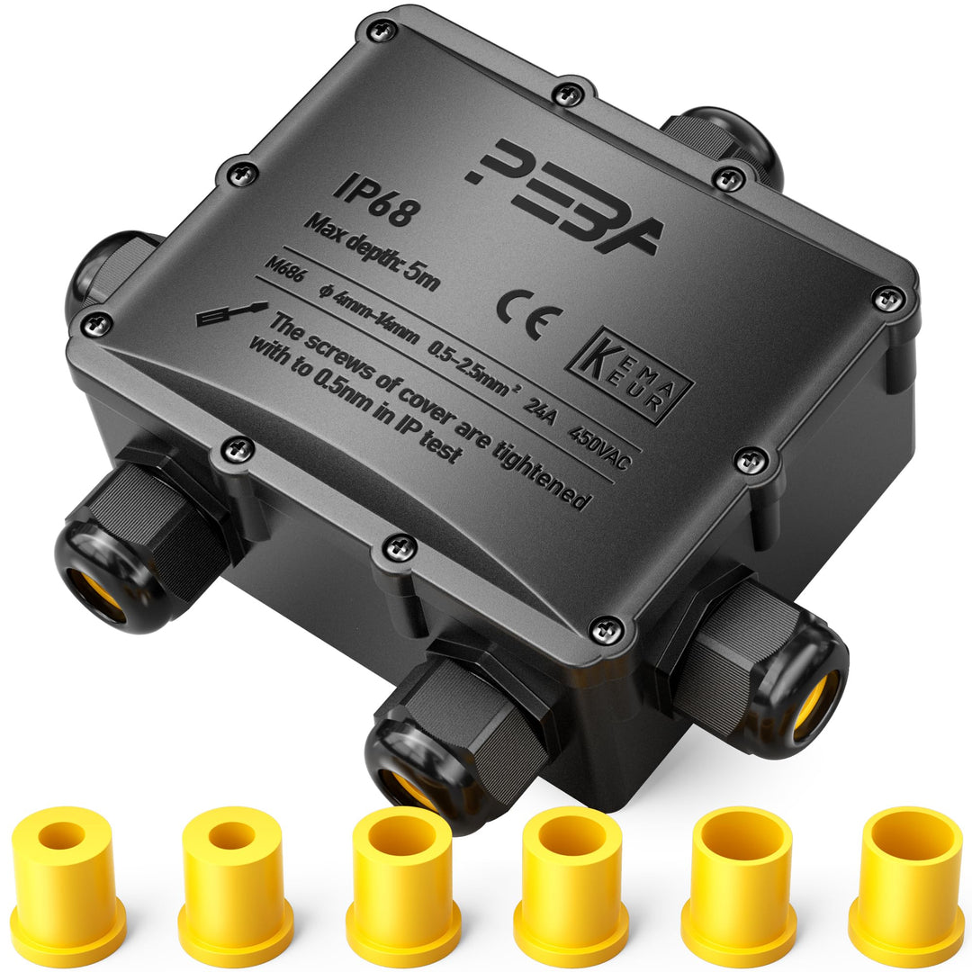 PEBA Abzweigdose IP68 Verteilerdose Wasserdichte Kabelverbinder Klemmdose für Aussen 5-Wege für Kabe