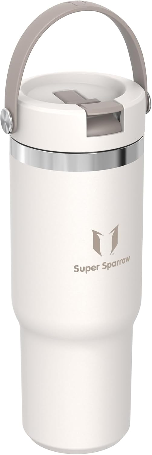 Sparrow Trinkflasche Edelstahl - Twistpath Thermosflasche mit Flex-Strohhalmdeckel - 900ml - BPA-fre