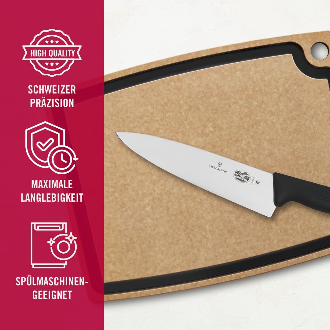 Victorinox Fibrox Kochmesser, Breites Universalmesser für Fleisch, Fisch, Gemüse und Kräuter, 20 cm,