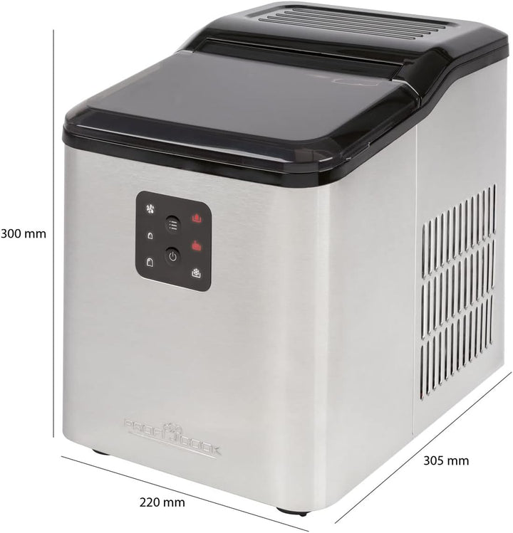 ProfiCook® Eiswürfelmaschine schnelle Produktion - Eiswürfel in 10 Minuten, bis zu 12 kg Eis in 24 S