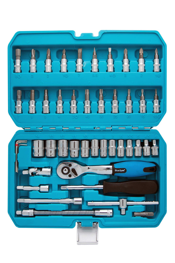 Blue Spot 01530 Steckschlüsselset, Chrom-Vanadium, 46-teilig 1 Mehrfarbig, 1 Mehrfarbig