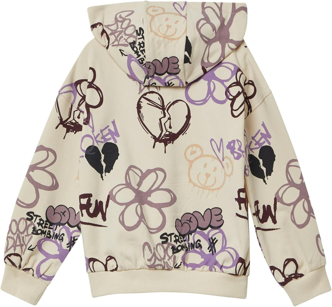s.Oliver Hoodie mit All-Over-Print im Graffiti-Stil 92-98 04a6_creme, 92-98 04a6_creme