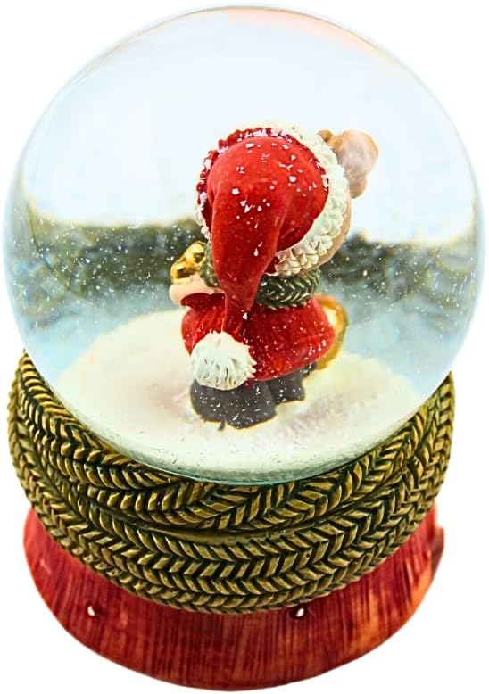 Dekohelden24 Schüttelkugel, Glaskugel Weihnachten, Weihnachtkugel, Schneekugel als Winterkind mit go