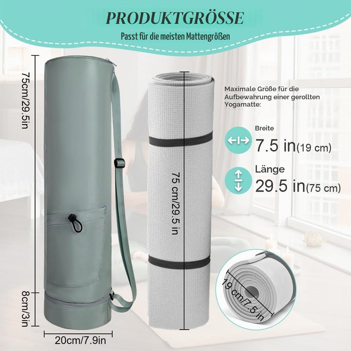 Yogatasche, Yogamatte Tasche, Sporttasche Damen mit Nassfach &amp; Flaschentasche, Verstellbarer Schulte