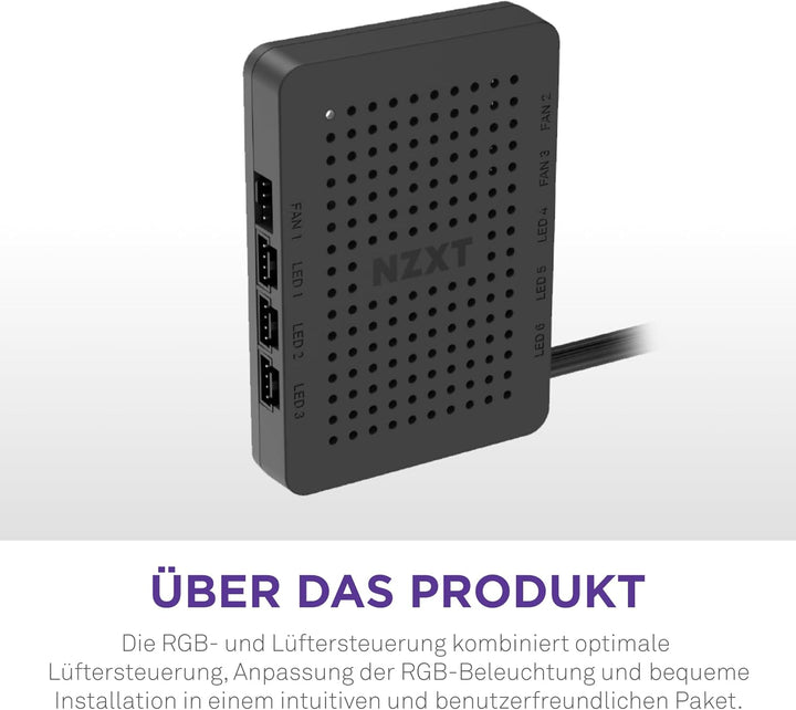 NZXT RGB & Fan Controller - AC-CRFR0-B1-6 RGB-Beleuchtungskanäle - 3 Lüfterkanäle - Anpassung der RG