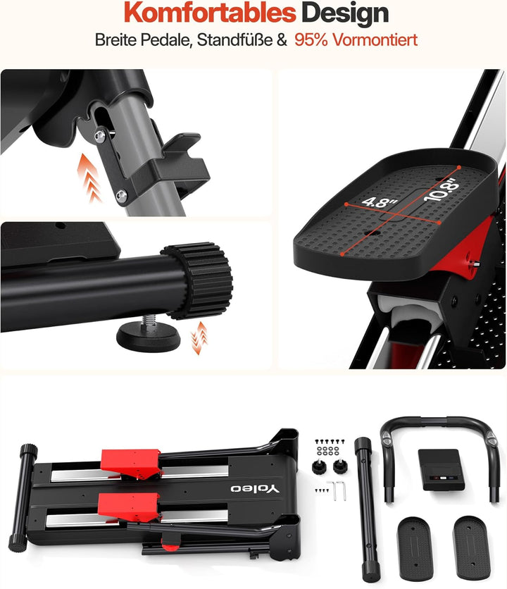 YOLEO Magnetischer Stair Stepper für Zuhause, 16 Widerstandsstufen, klappbar, leise, 71 cm Schrittlä