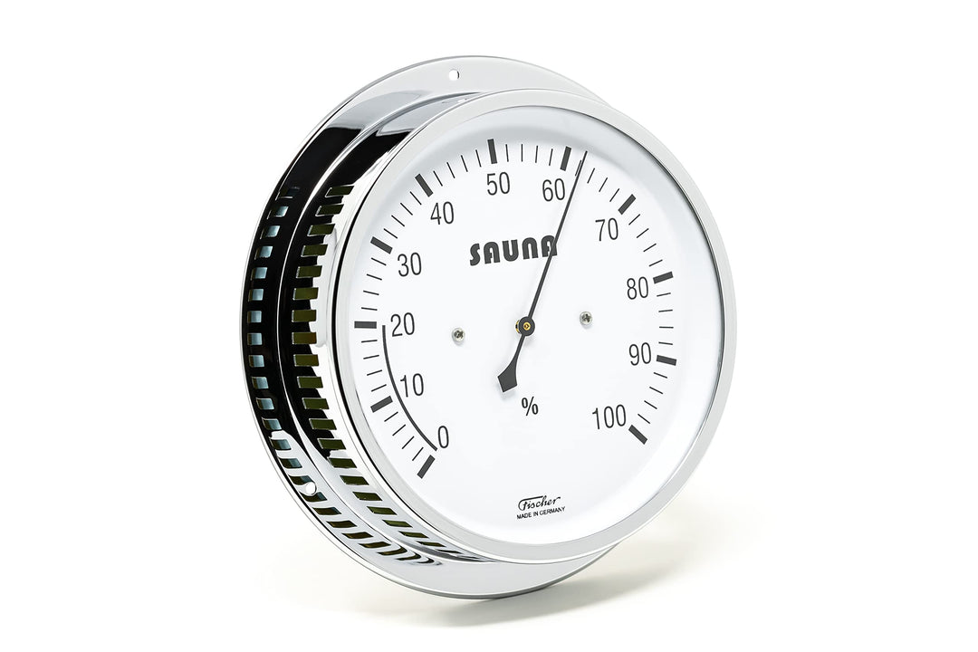 Fischer 4036-47 - synthetisches Sauna-Hygrometer - 155mm Sauna-Luftfeuchtigkeitsmesser aus Messing -