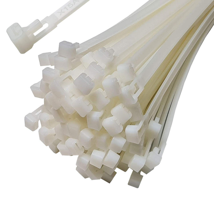100 Stück Kabelbinder wiederverschliessbar 540mm x 7,6mm weiss wiederlösbar Mehrweg Nylon wiederverw