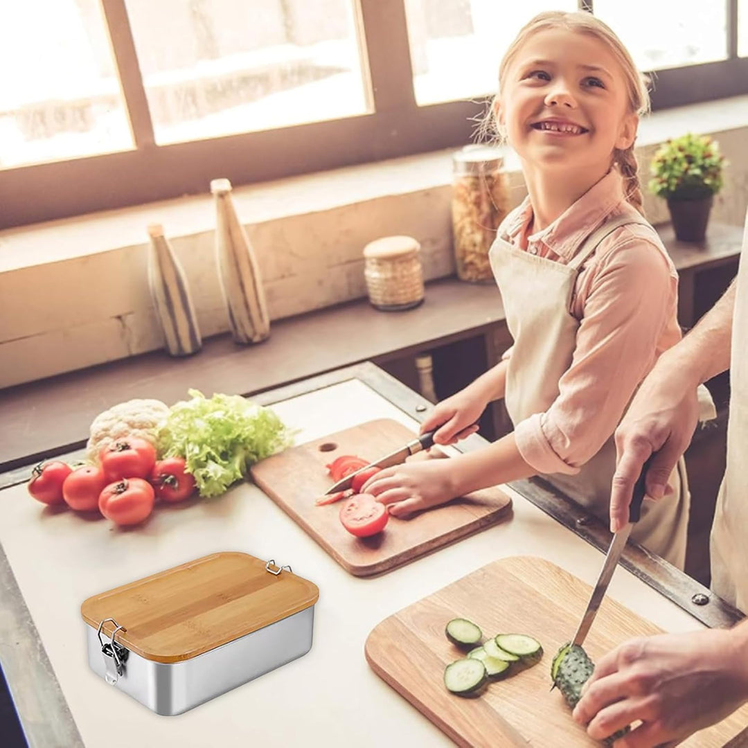 Jauhmui Bento Lunchbox für Erwachsene Kinder Edelstahl Brotdose(1500ML,2 Fächern) 2 Fächern 1500ML,