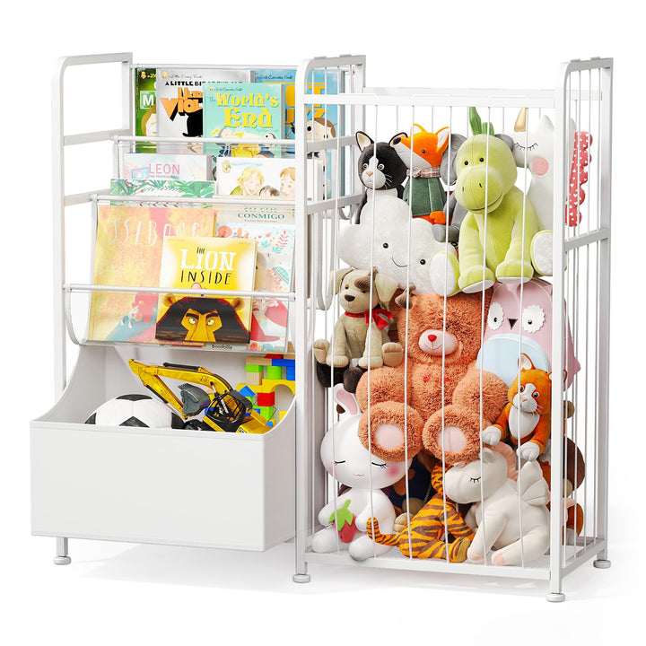 BBLIKE Bücherregal Kinder, Kinderregalmit Stofftier Aufbewahrung - Multifunktionales Kinderzimmer Re